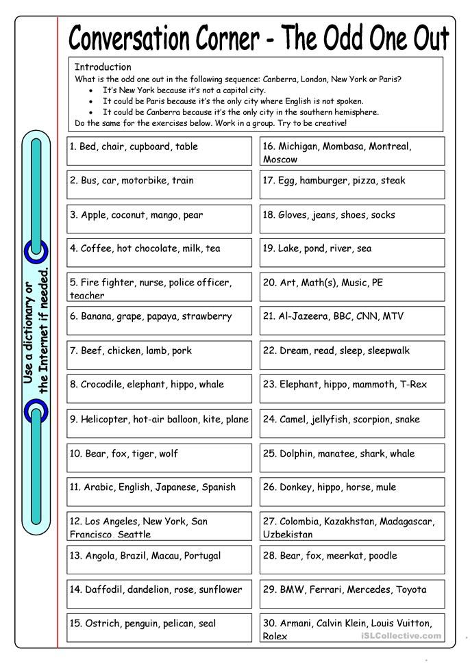 Printable Odd Therapy Worksheets Printable Word Searches