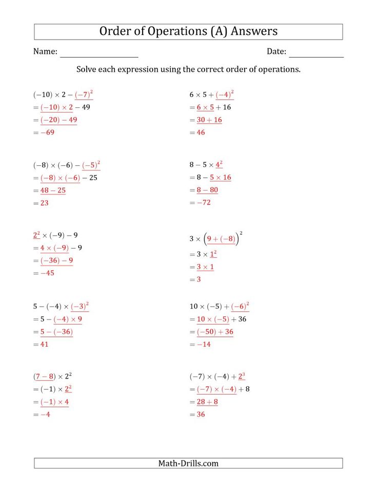 Printable Order Of Operations Cheat Sheet