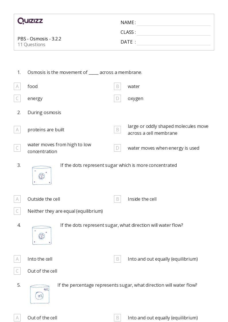 Printable Osmosis And Tonicity Worksheets Quizizz