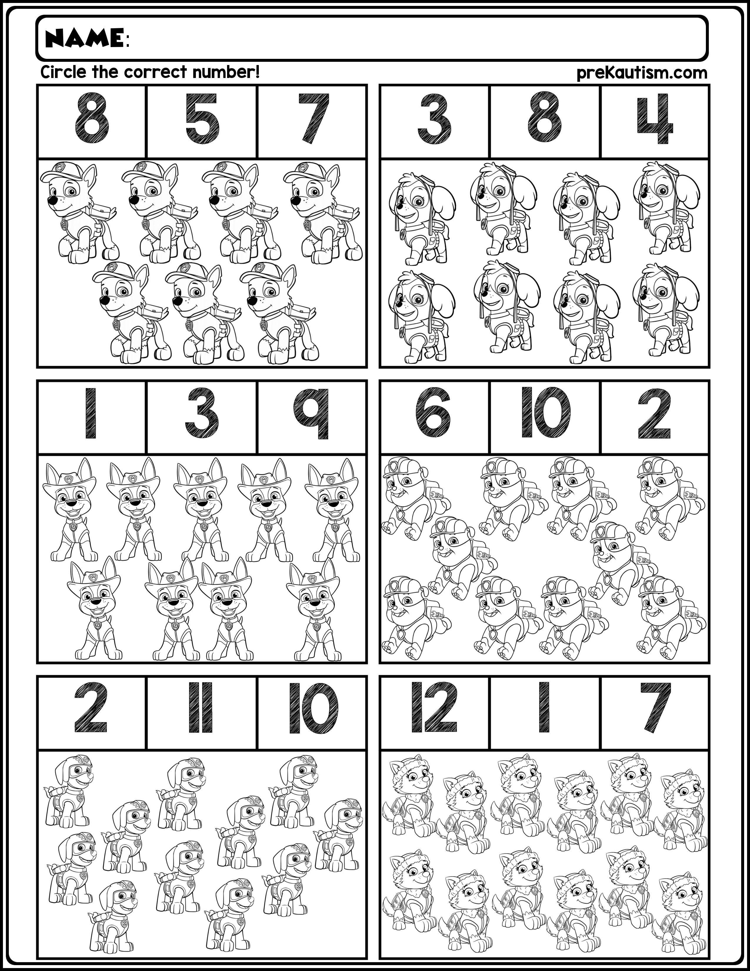 Printable Paw Patrol Kindergarten Worksheets Printable Word Searches