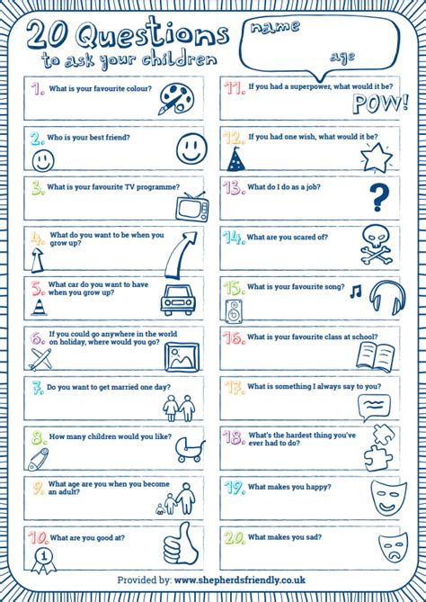 Printable Printable Questions Ask Your Kids