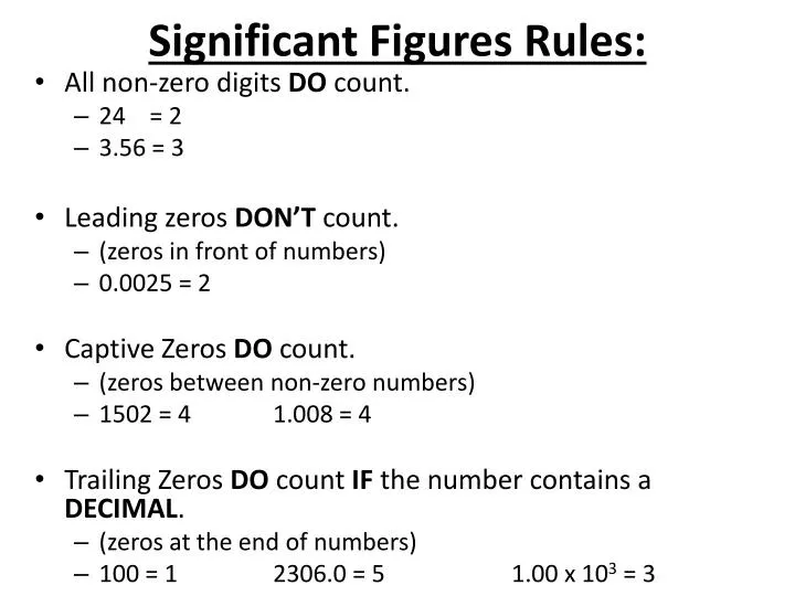 Printable Significant Figures Rules Counting Significant Figures