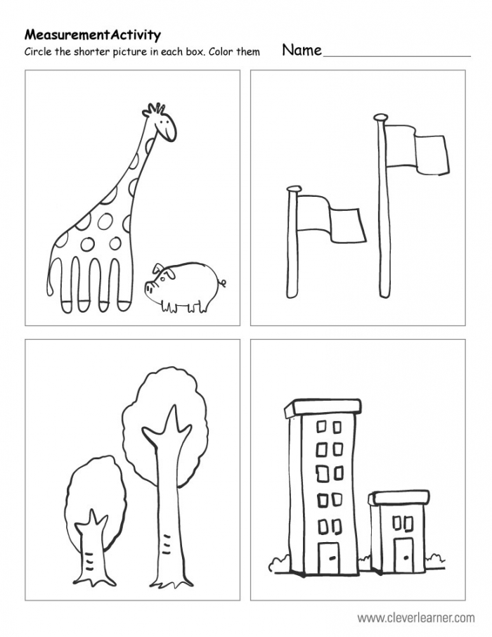 Printable Tall And Short Worksheets Tall Or Short Activities For