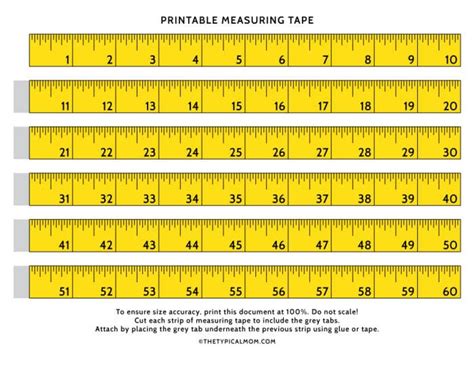 Printable Tape Measure Cheat Sheet