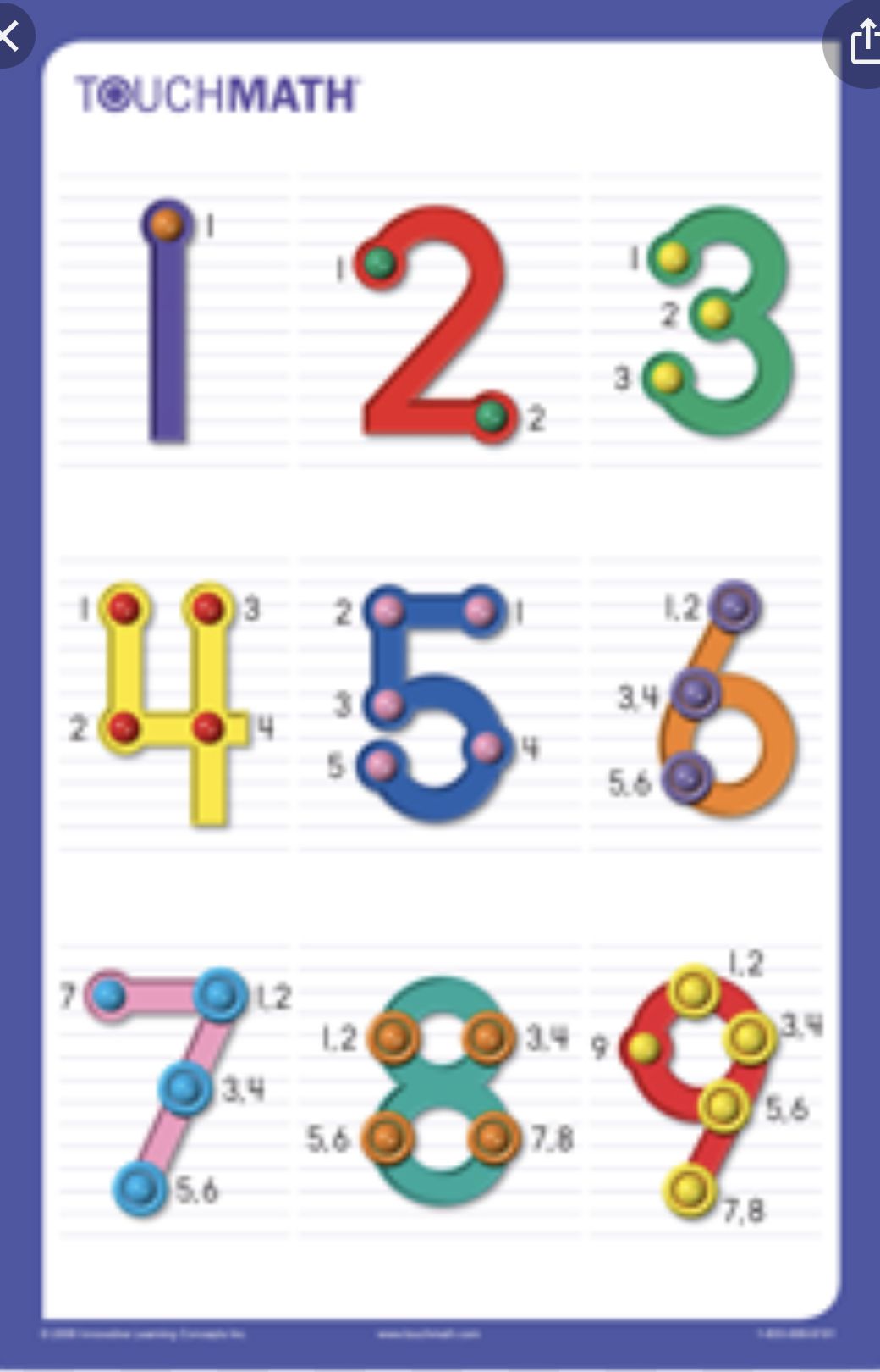 Printable Touch Point Math Worksheet