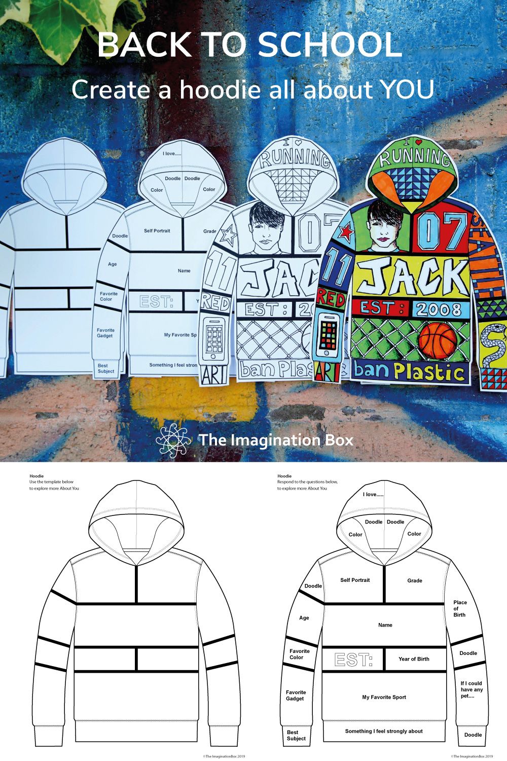 Printable Worksheet All About Me Hoodie Template This All About Me