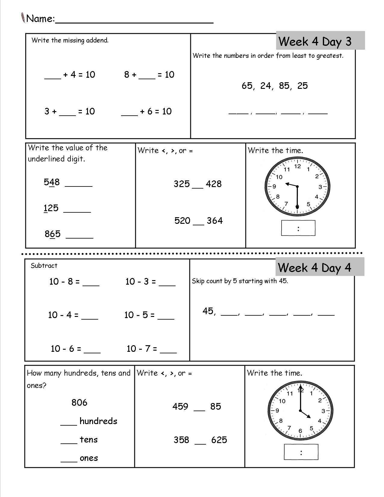 Printable Worksheets For 2Nd Grade