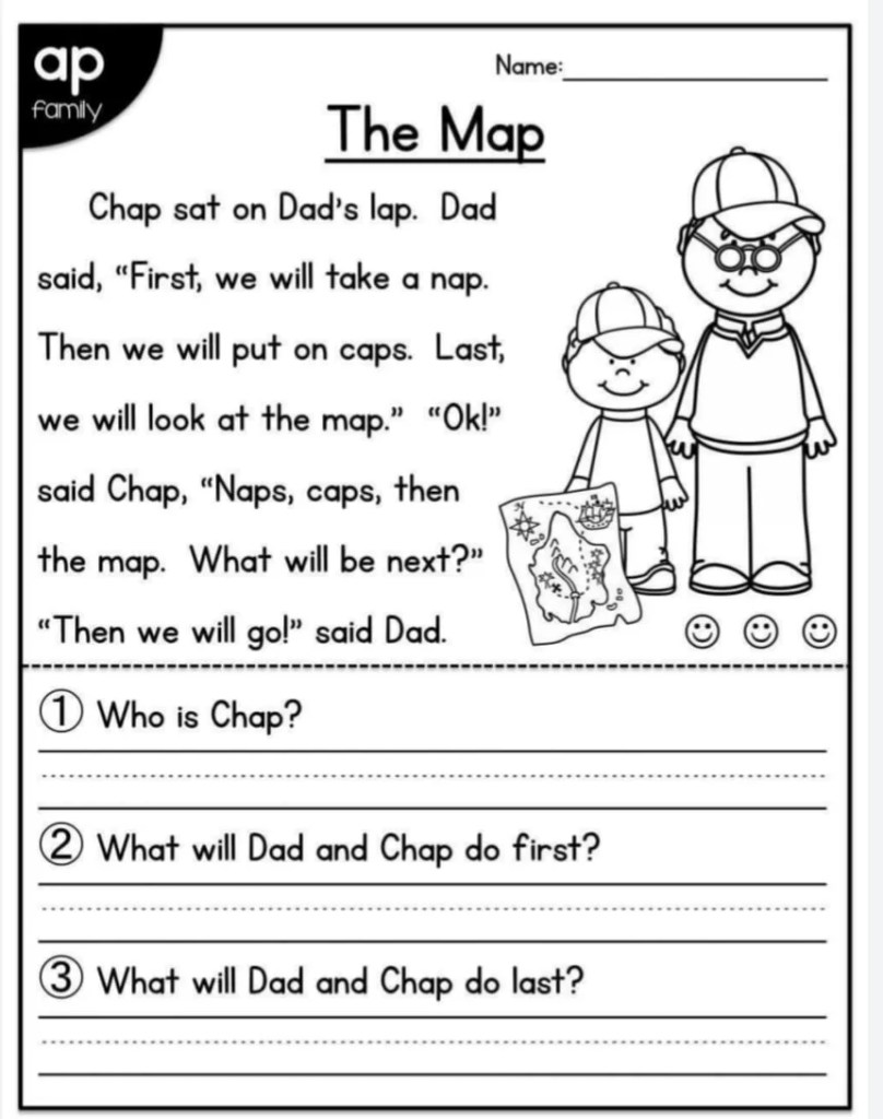 Printable Worksheets For Kindergarten Reading Comprehension Reading