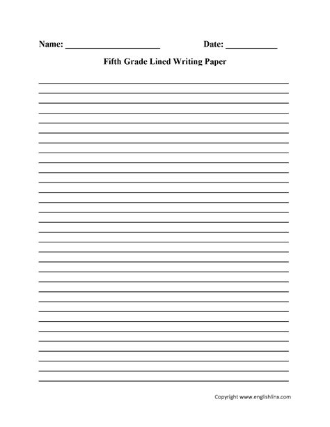 Printable Writing Paper 5Th Grade