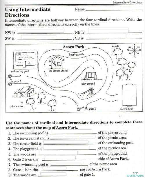 Printables Intermediate Directions Worksheet Happywheelsfreak Thousands Of Printable Activities