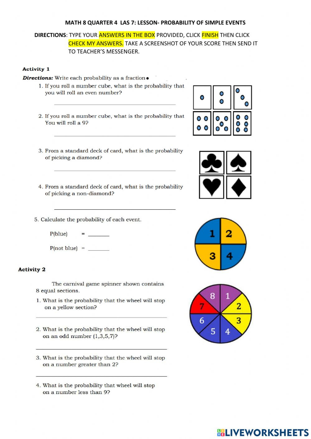 Probability Grade 8 Worksheets Pdf Kidsworksheetfun