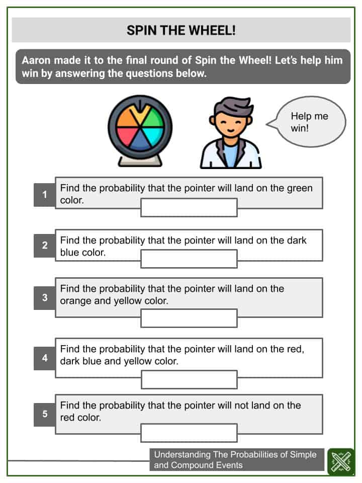 Probability Of Compound Events Worksheet With Answers Pdf Maths Worksheets For 7 Year Olds