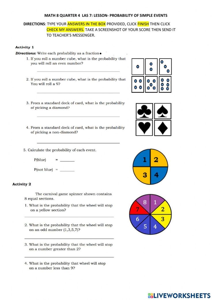 Probability Worksheets With Answers Db Excel Com