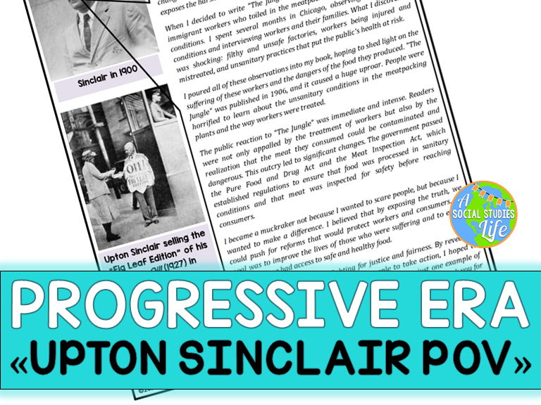 Progressive Era Upton Sinclair Teaching Resources Tpt