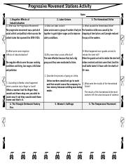 Progressive Movement Stations Activity Worksheet Solutions Unveiled