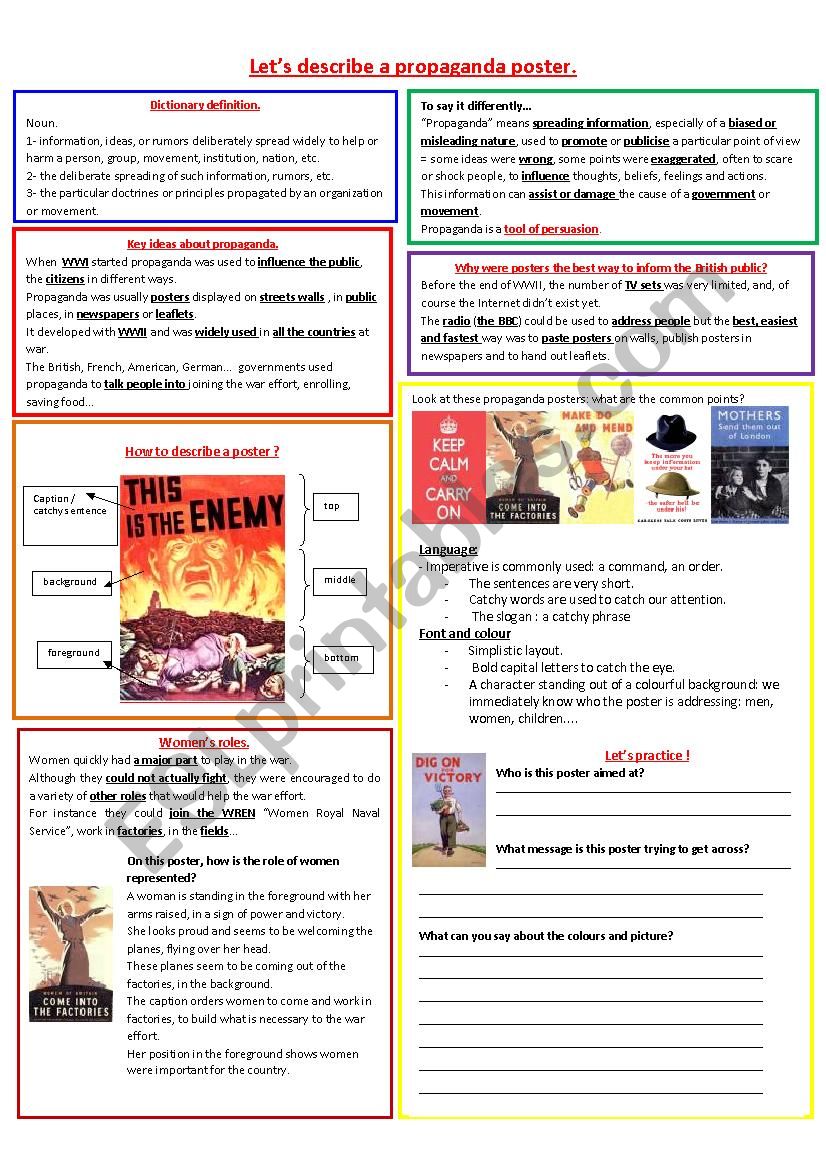 Propaganda In War Posters Worksheet Answer Key Lupemassari