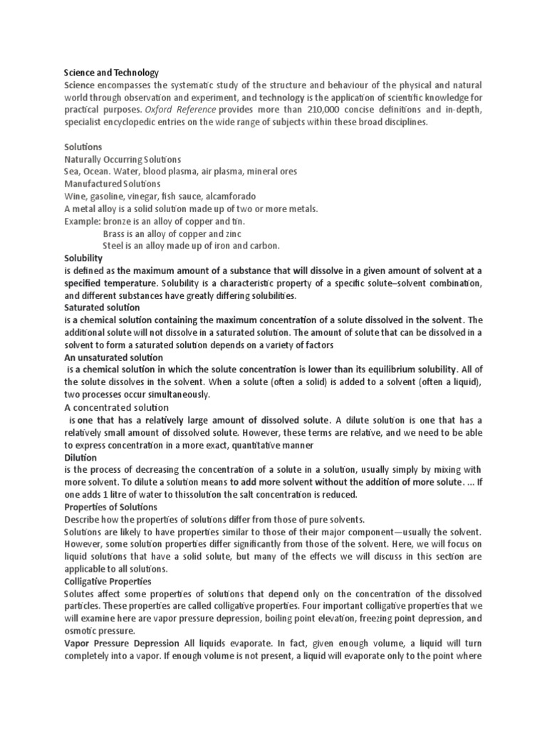 Properties Of Matter Handout