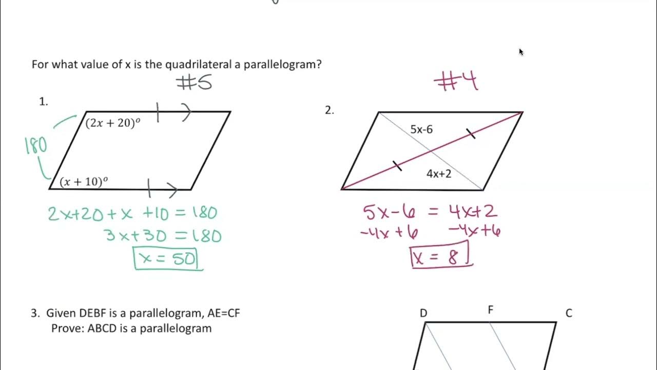 Proving Parallelograms Youtube