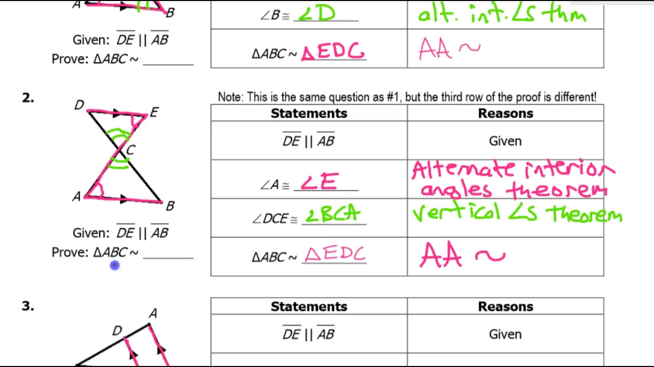 Proving Similar Triangles Examples