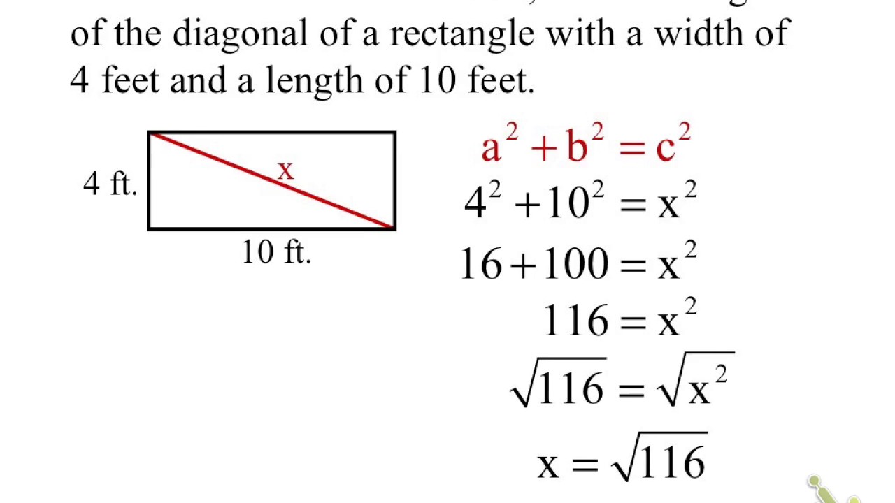 Pythagorean Theorem Word Problem Youtube