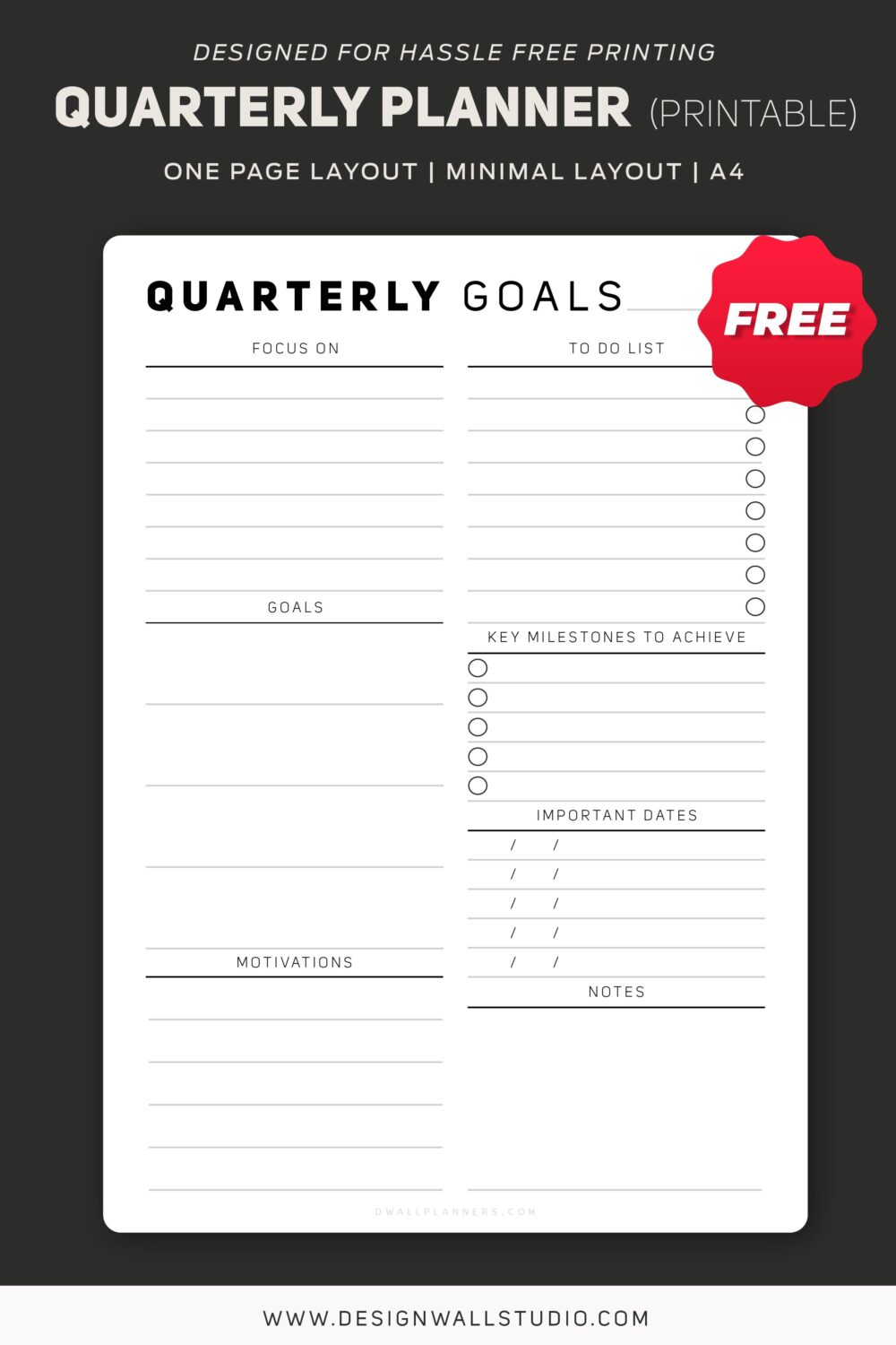 Quarterly Goal Planner Worksheets Quarterly Goal Plan Quarterly