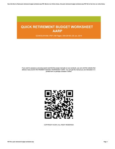 Quick Retirement Budget Worksheet Aarp By Laurelsipes4449 Issuu