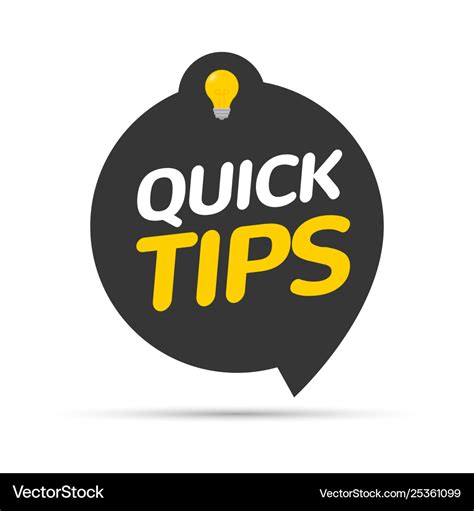 Quick Tips Icon Badge Top Tips Advice Note Icon Vector Image