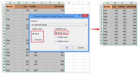 Quickly Delete Blank Or Hidden Rows Columns In Excel