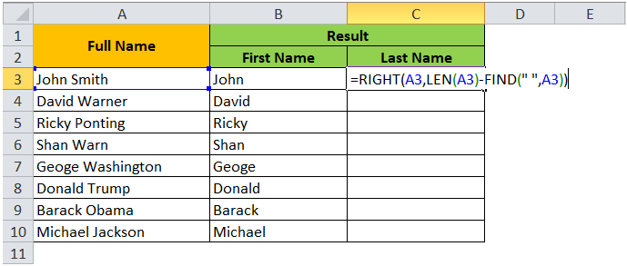 Quickly Split Or Separate First Middle And Last Names Of Full Name In Excel