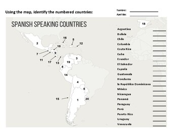 Quiz Worksheet Spanish Speaking Countries Study Com