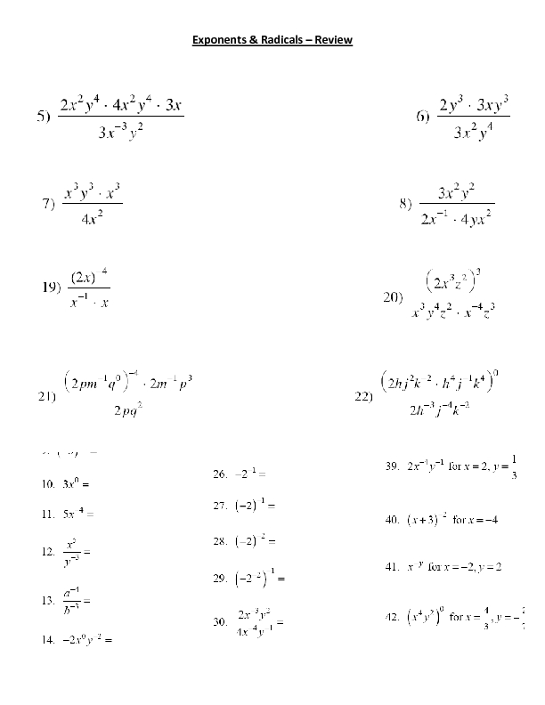 Master Radicals and Exponents with Our Fun Worksheet