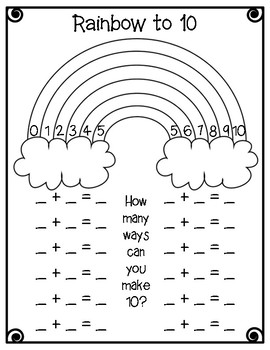 Rainbow Making 10 Worksheet Made With Happy Worksheets Library