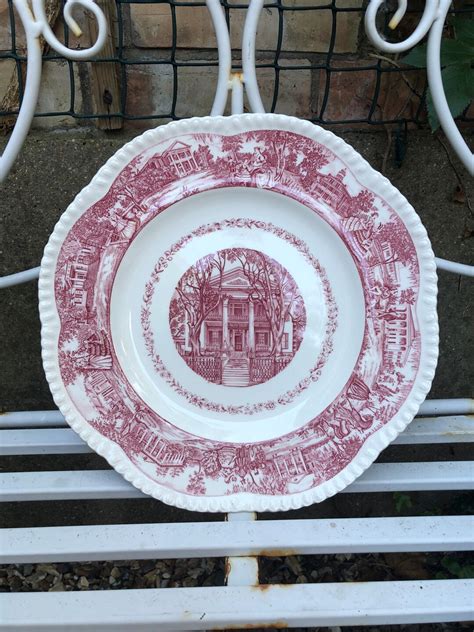 Rare Wedgwood Plate Series One Natchez On The Mississippi Red Decorative Plate 27Cm E R Stamp