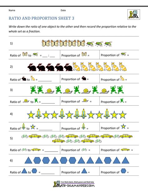 Ratio And Proportion Worksheets