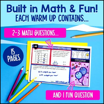 Ratios And Rates Percentages Measurement Conversions 6Th Grade Math Warm Ups Congruent Math