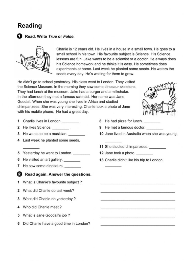 Reading Comprehension Worksheets Grade 6 Free