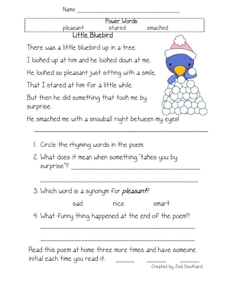 5 Engaging Reading Worksheets for 5th Graders