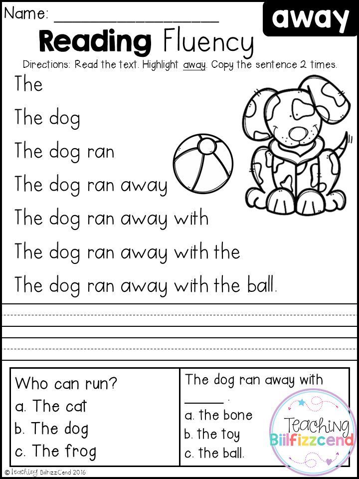 Reading Worksheets For Preschool Free Kindergarten Reading Reading Fluency Kindergarten Reading