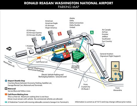 Reagan National Airport Parking Dca Airport Long Term Parking Rates Map