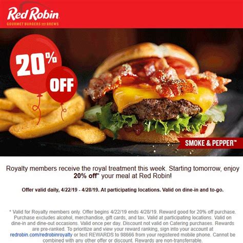 Red Robin May 2020 Coupons And Promo Codes