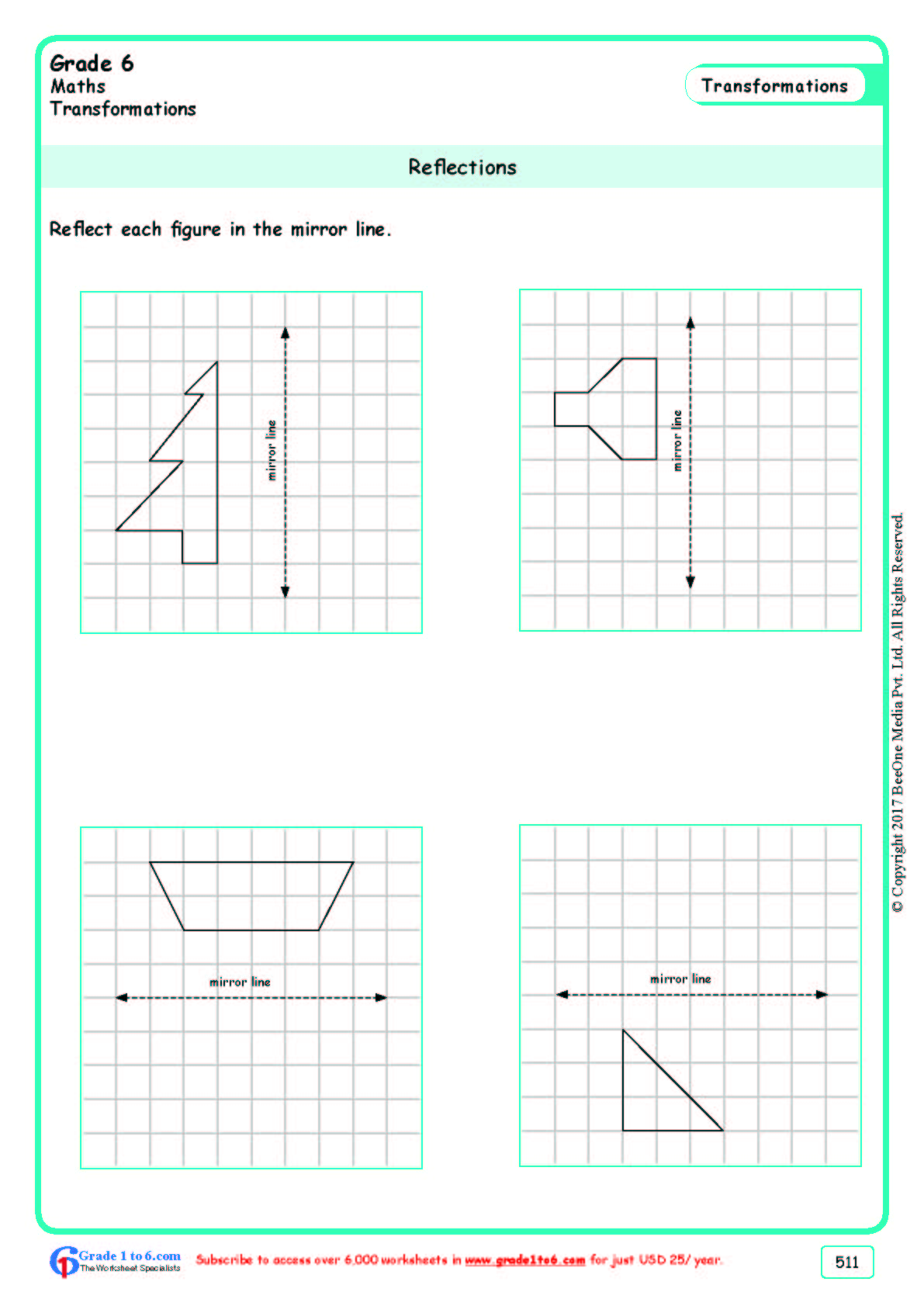 Reflection Geometry Worksheet With Answers