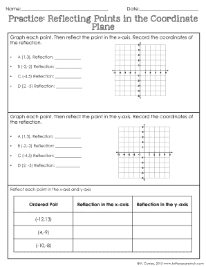 Reflections On The Coordinate Plane Worksheet Airslate Signnow