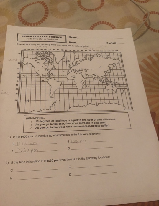 Regents Earth Science World Time Zones Worksheet Answer Key Printable Word Searches