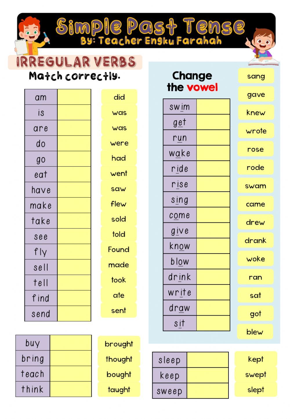 Regular And Irregular Past Verb Tenses Worksheets Efl Esl Grammar English Teaching Resources