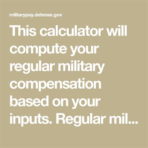 Military Compensation Calculator: Estimate Your Regular Pay