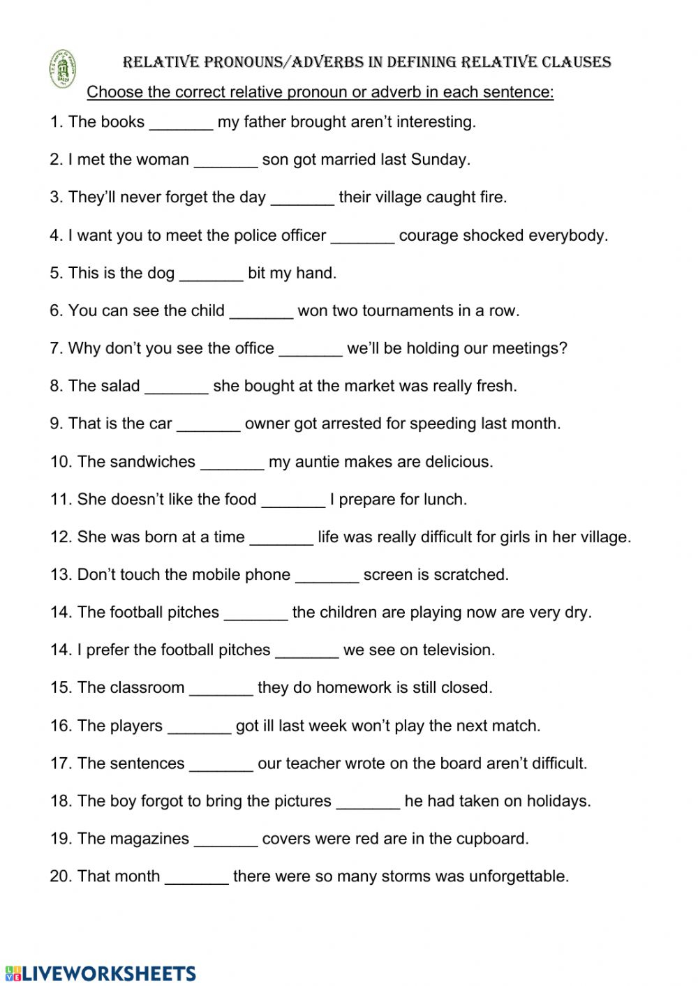 5 Ways to Master Relative Adverbs with Worksheets