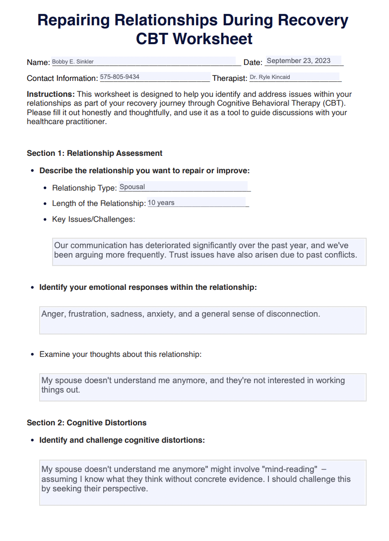 Repairing Relationships In Recovery Worksheet Happiertherapy