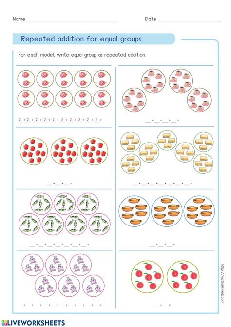 7 Repeated Addition Worksheets for Kids