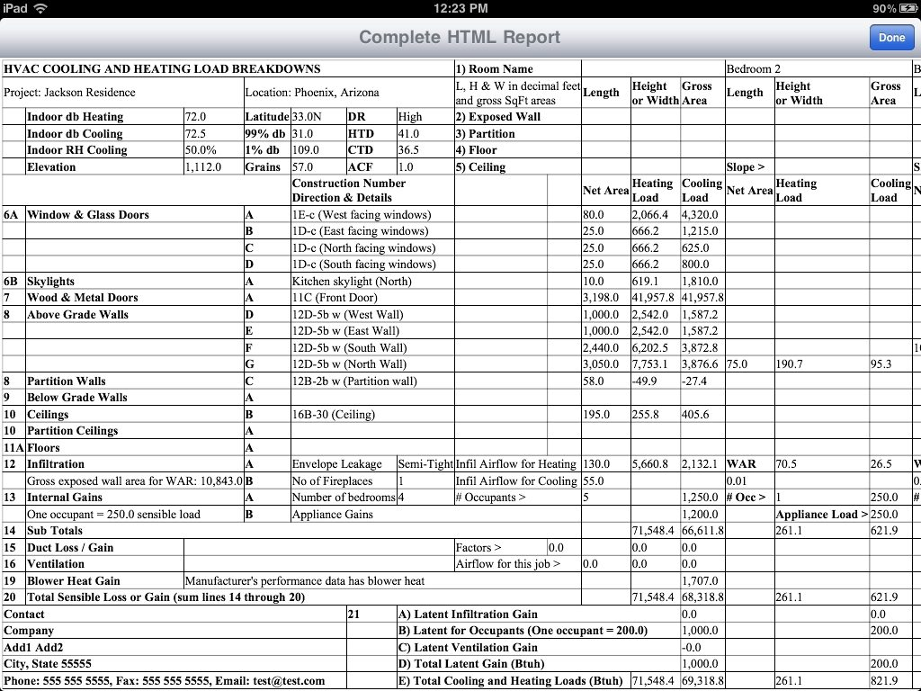 Residential Load Calculation Spreadsheet 1 Printable Spreadshee Nec