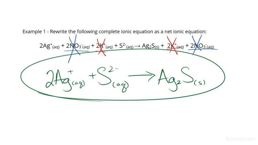 Rewriting A Molecular Equation As A Net Ionic Equation Chemistry